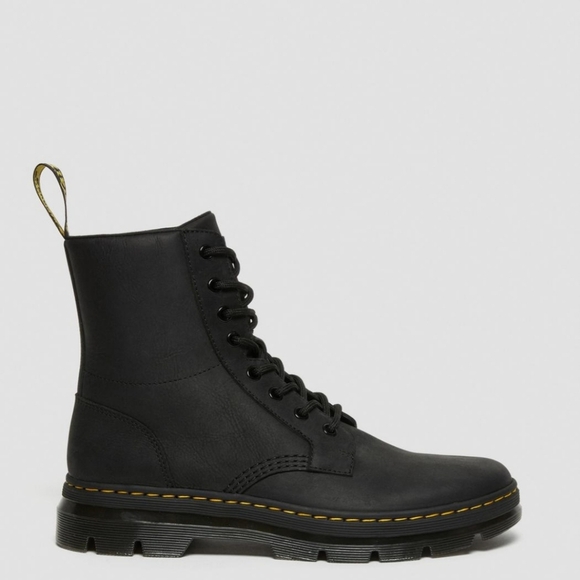 DR.MARTENS COMBS COMBAT BOOT COLOR BLACK, LEATHER SIZE 9 MEN'S & 1… - Picture 4 of 9